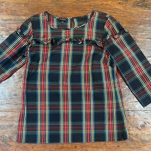 Talbots plaid blouse, S